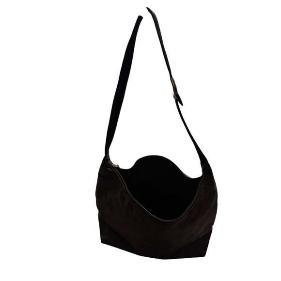 MCM Monogram Hobo Shoulder Bag Dark Brown‎ Leather Trim - Picture 2 of 4
